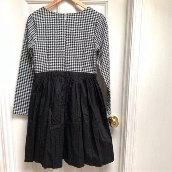 NEW ModCloth Black & White Long sleeve houndstooth-printed Dress Sz S& M - Picture 6 of 7
